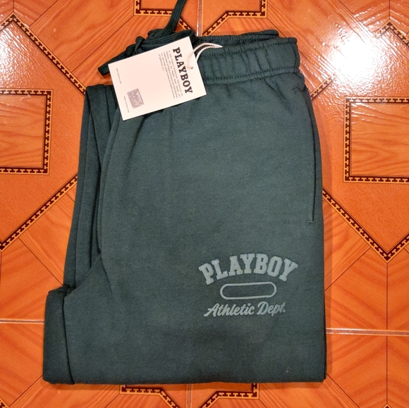 PLAYBOY Pants - Playboy Green Athletic Women's Sweatpants